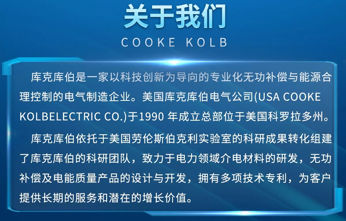 库克库伯是一家以科技创新为导向的专业化无功补偿与能源合理控制的电气制造企业。致力于无功补偿及电能质量产品的设计与开发，为客户提供长期的服务和潜在的增长价值。